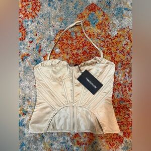 PrettyLittleThing Cream Corset with Structured Design